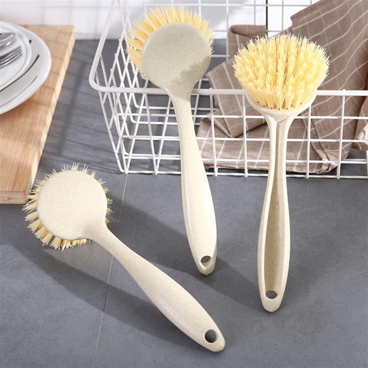 VhoMes Dish Scrubbing Brush,Pan brushLong Handle Cleaning Brush Decontamination Washing Pot Dishwashing Brush Sink Stove Cleaning Gadgets Kitchen Accessories Kitchen Cleaning Brush Dishwashing Br (Color : T