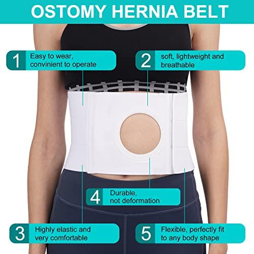 TANDCF Medical Ostomy Belt Ostomy Hernia Support Belt Abdominal Binder Brace Abdomen Band Stoma Support For Colostomy Patients to Prevent Parastomal Hernia Stoma Opening- Men Or Women- Size L
