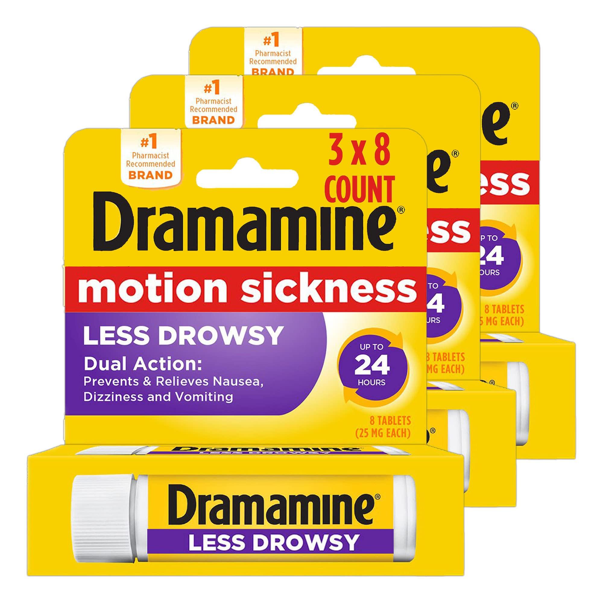 Dramamine Dramamine Motion Sickness Relief Tablets 3 Pack Bundle with 76-Piece First Aid Kit