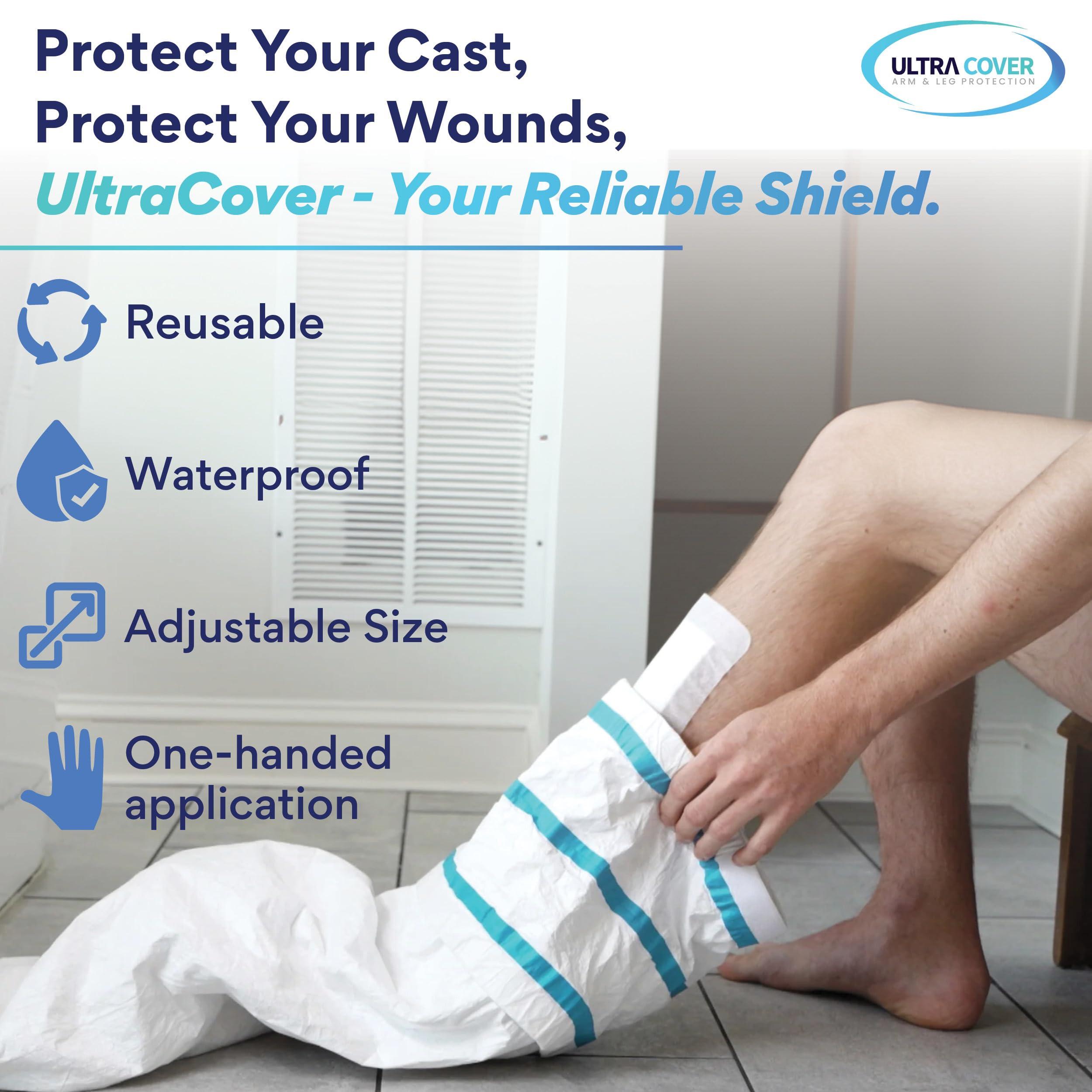 Ultra Cover UltraCover Waterproof Leg Cover For Shower, Cast Shower Cover for Wounds and Bandages, Leg Cast and Injury Protector for Adults, Surgery Recovery Supplies