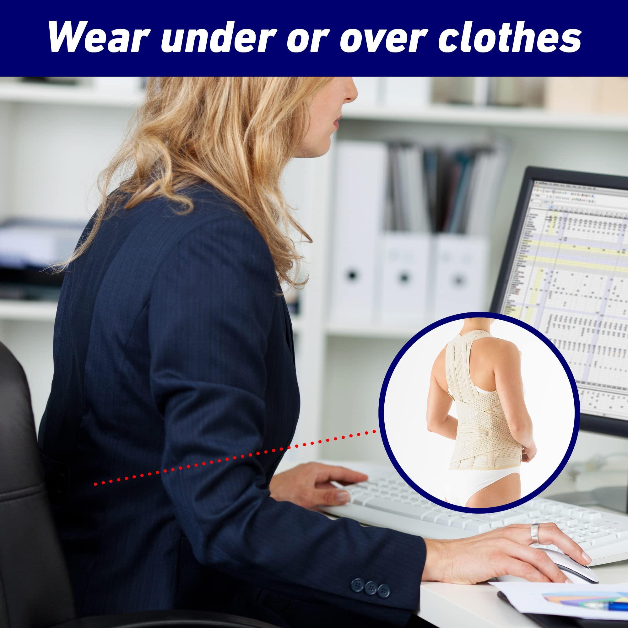 Neo G Neo G Dorsolumbar Support Brace - Back Support For Early Kyphosis, Rounded Shoulders, Posture Correction, Muscular Aches, Lumbar Support - Fully Adjustable - Class 1 Medical Device - Large - Long