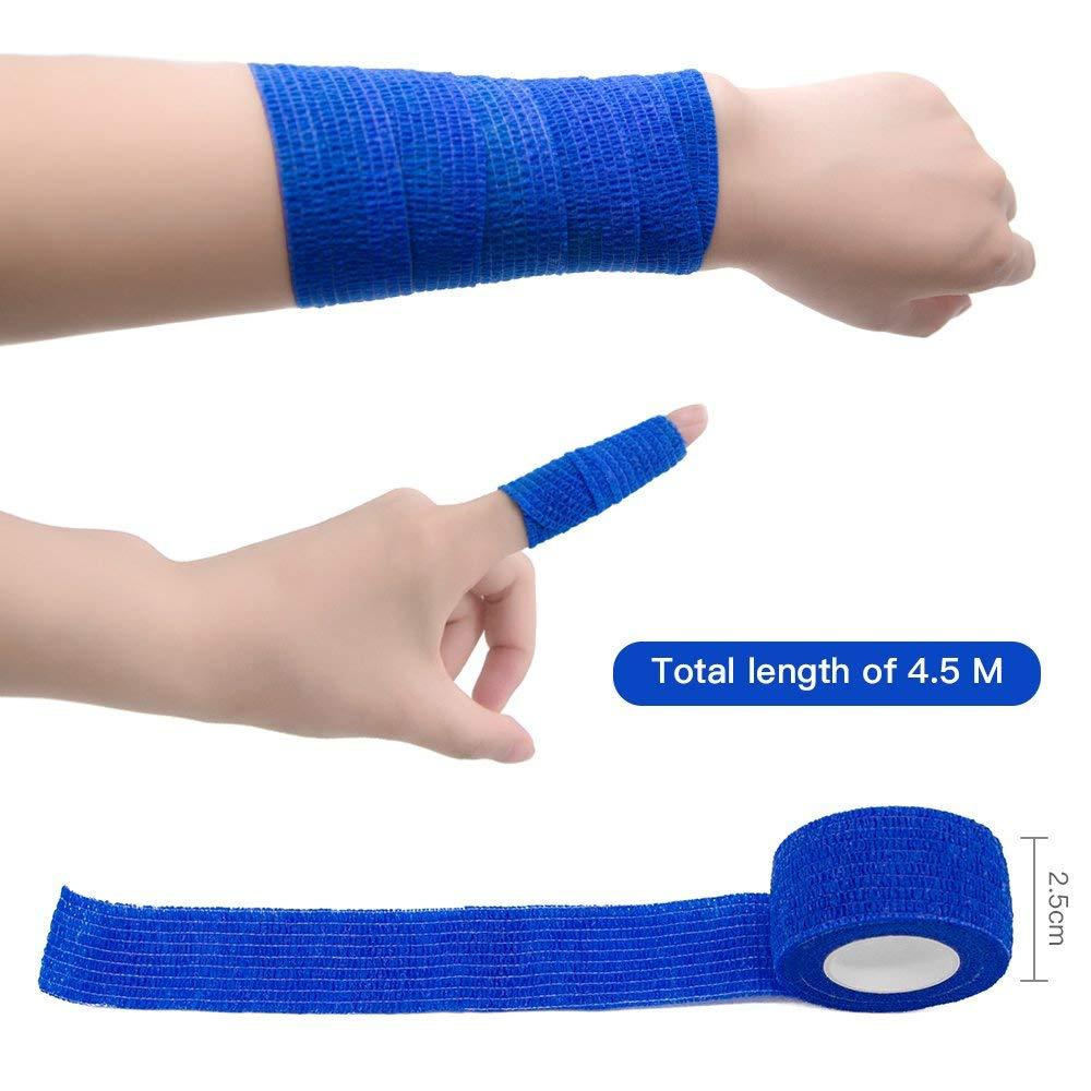 GooGou GooGou Self Adhesive Wrap Bandage Cohesive Bandage Breathable Self Adherent Wrap for Sprain Swelling and Soreness on Wrist and Ankle 10PCS 1 in X 14.7 ft (Green)