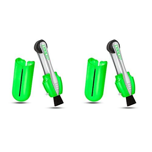 Peeps CarbonKlean Peeps Glasses Cleaner - for Eyeglasses, Reading Glasses, and More - Lens Cleaner with Carbon Microfiber Tech - Injected Green - 2 Count (Pack of 1)