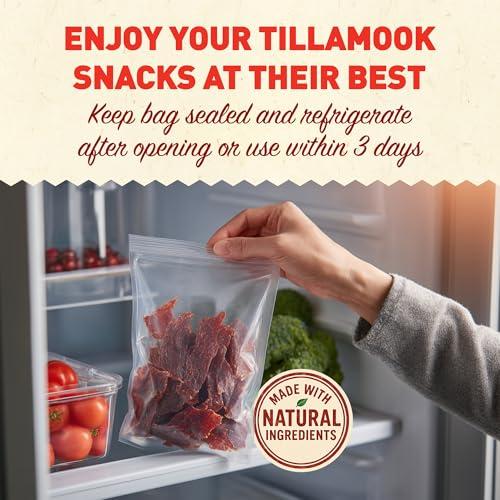 TILLAMOOK COUNTRY SMOKER Tillamook Beef Jerky, Country Smoker Old Fashioned Deli Style Thin Sliced Slab, Low Carb, High Protein, Ready to Eat Keto Snacks, Chopped & Formed Slabs,12 Count Tray