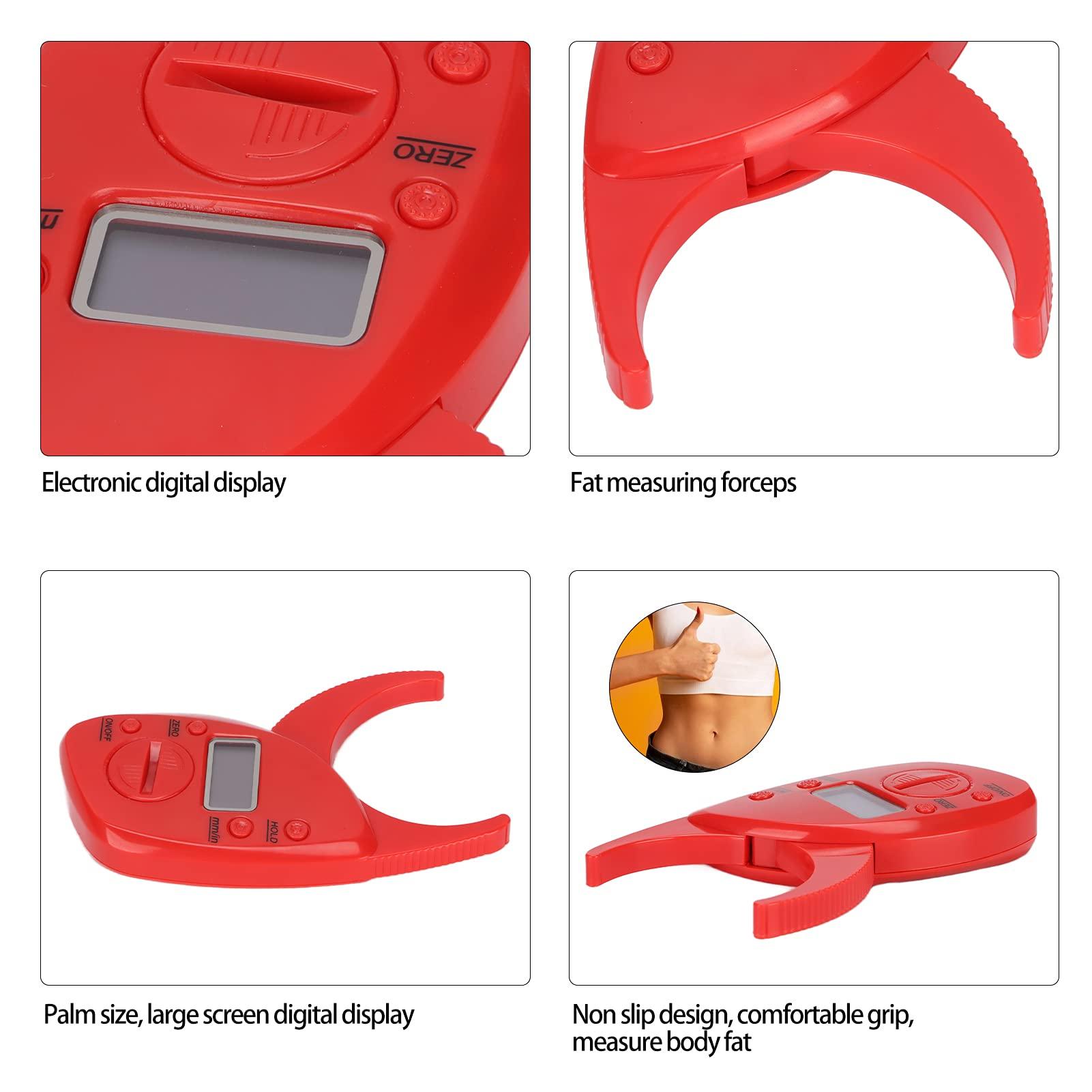 Shanrya Body Fat Caliper, Accu Measure Fat Calipers Subcutaneous Fat Calipers Body Fat Measurement Device Fat Calipers for Trainers for Fitness Enthusiasts(red)