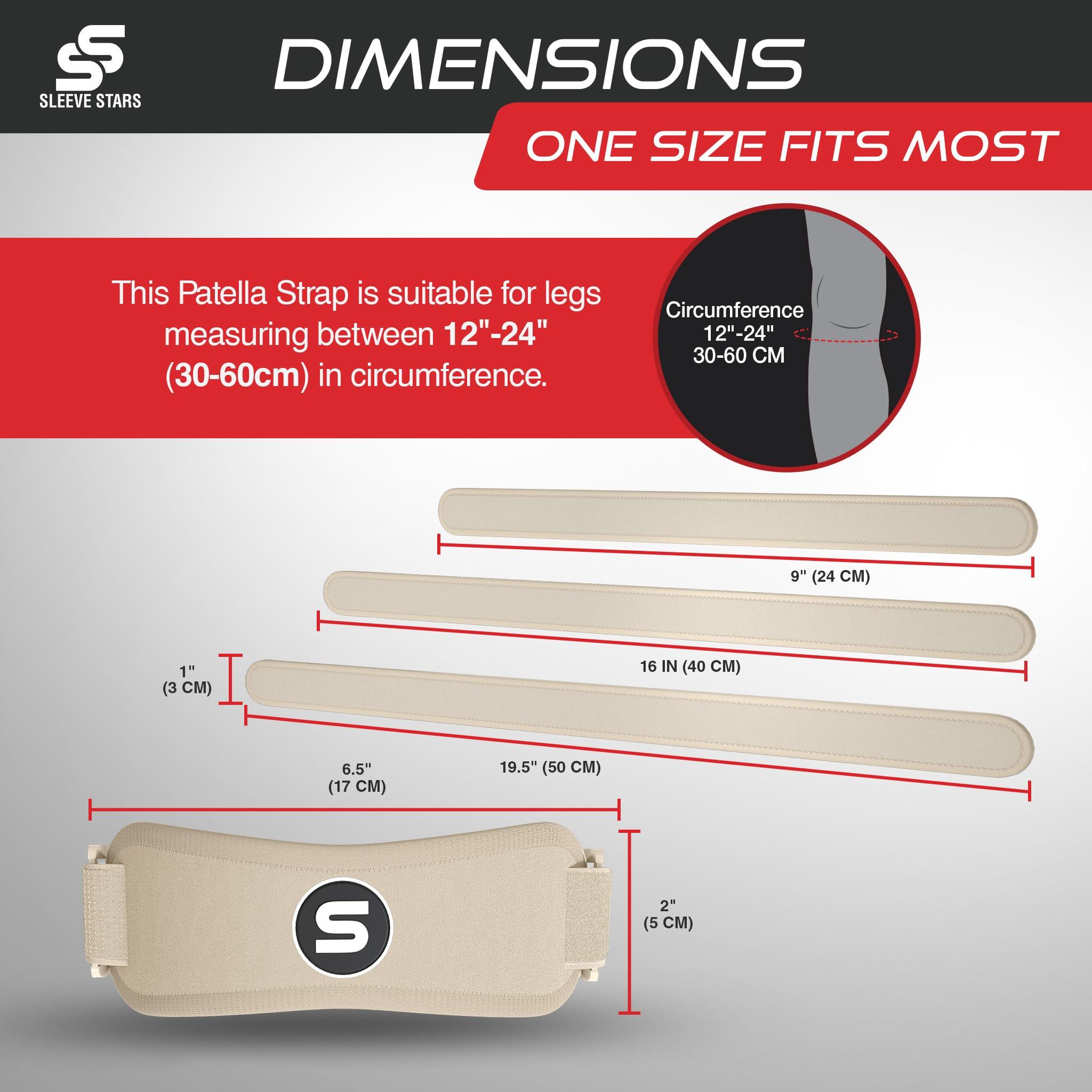 SS SLEEVE STARS Sleeve Stars Patellar Tendon Support Strap Osgood Schlatter Band Knee Brace for Kids, Youth, Women & Men w/ 3 Lengths, Swedish Brand Patella Tendon Knee Strap for Arthritis, Tendonitis & Pain