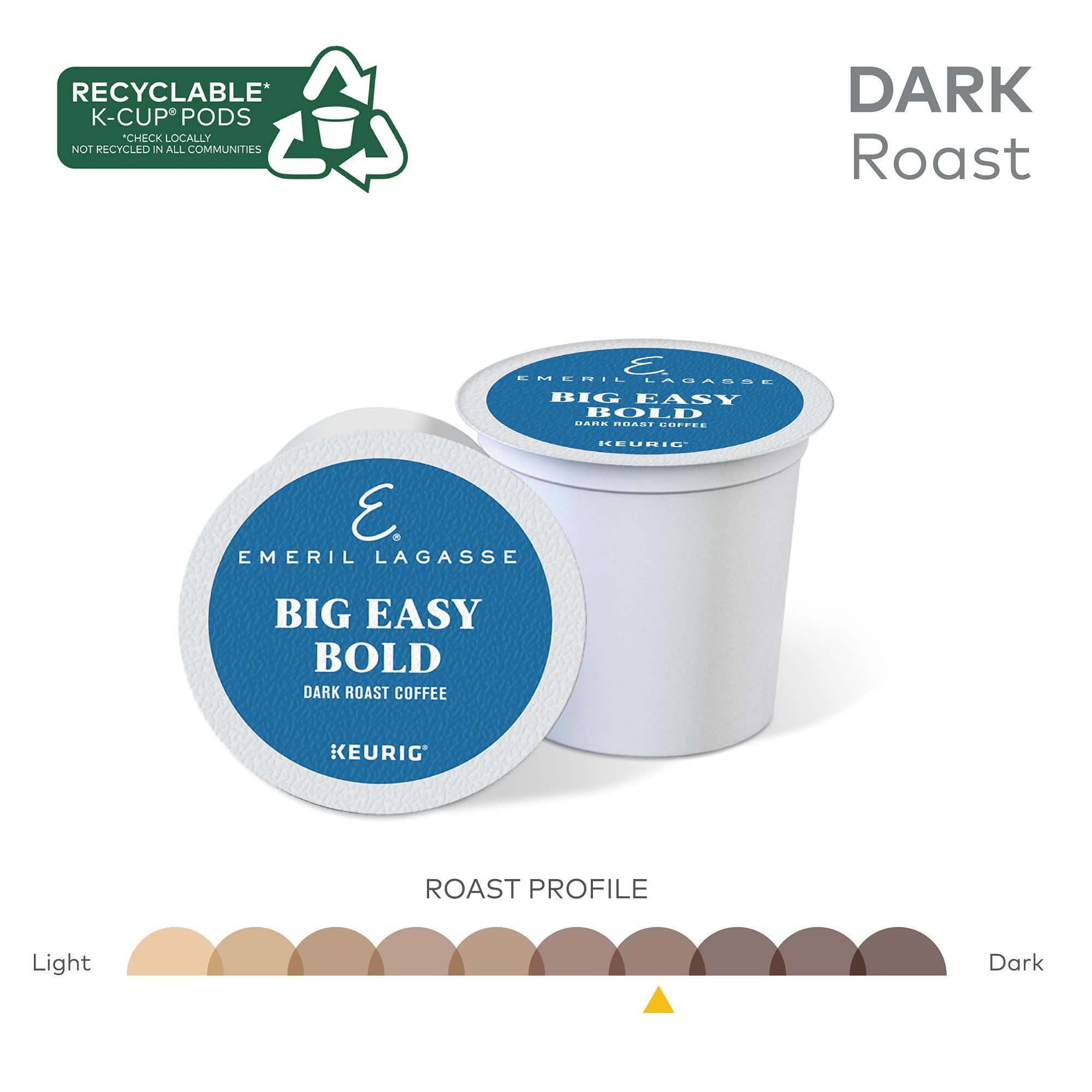 Emeril Lagasse Emeril Big Easy Bold Single-Serve Keurig K-Cup Pods, Dark Roast Coffee Pods, 48 Count (Pack of 2)