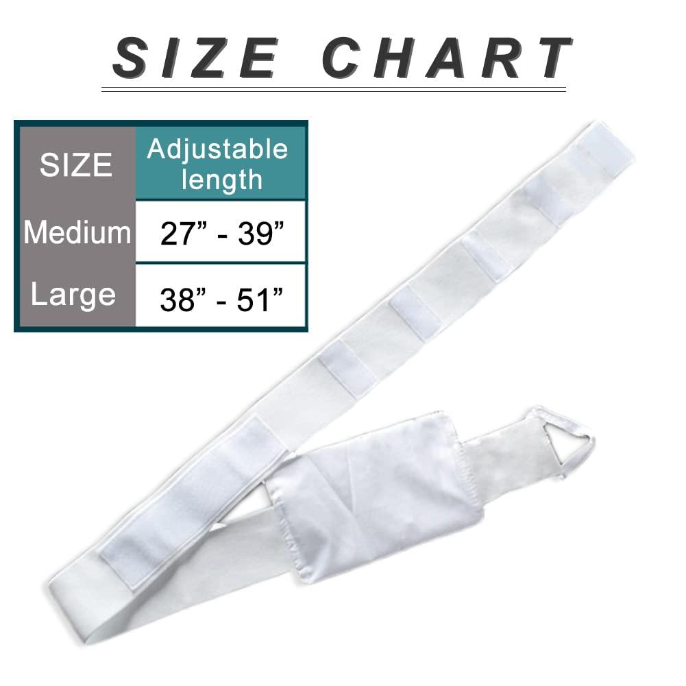 Hola Health Feeding Tube Belt Peg Tube Holder PD Catheter Belt Pouch Peritoneal Dialysis Accessories G-Tube J Feeding Tube Supplies for Women Men, White Medium(27-39 inch)