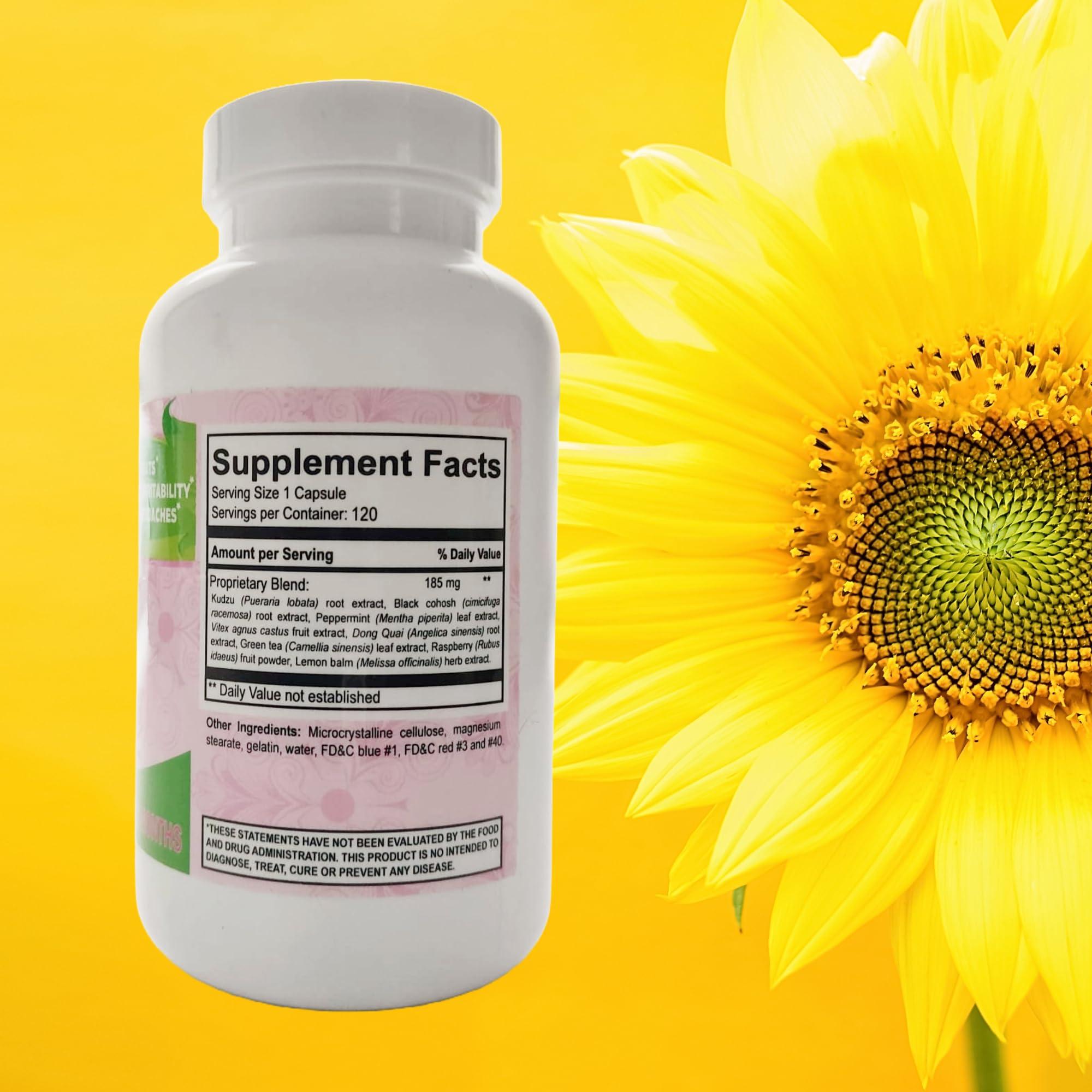 Feminelle Feminelle Menopause Supplement for Women Original Formula - Fast PMS & Menopause Relief - Hot Flashes, Trouble Sleeping, Mood Swings, Weight Gain, Hair Loss, Low Energy (4 Months 120 Capsules)