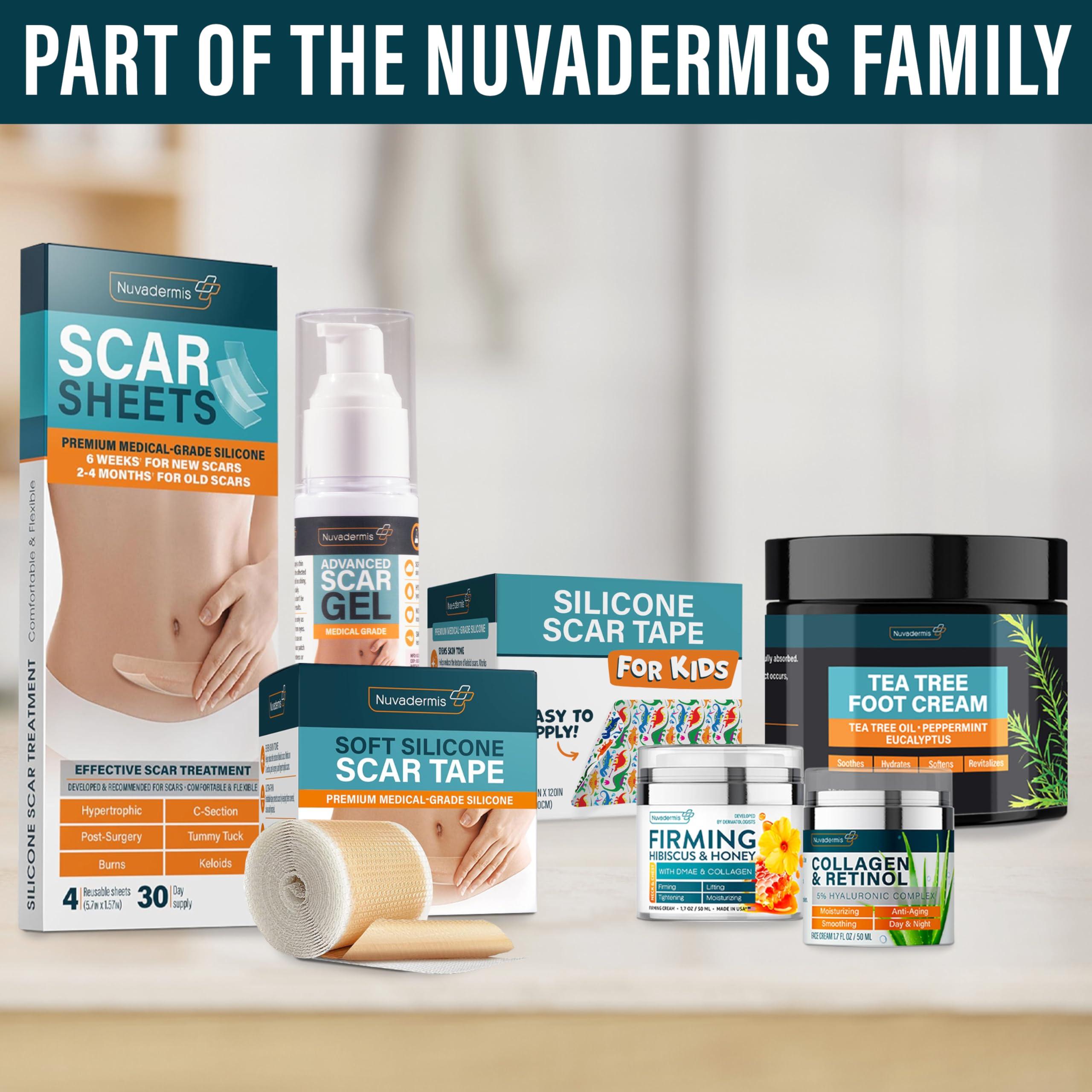 NUVADERMIS NUVADERMIS Silicone Scar Tape for Kids - Scar Tape for Surgical Scars - 120\" x 1.5\" Roll - Reusable Medical Grade Silicone Scar Tape for Children - 1 Pack - Dinosaurs