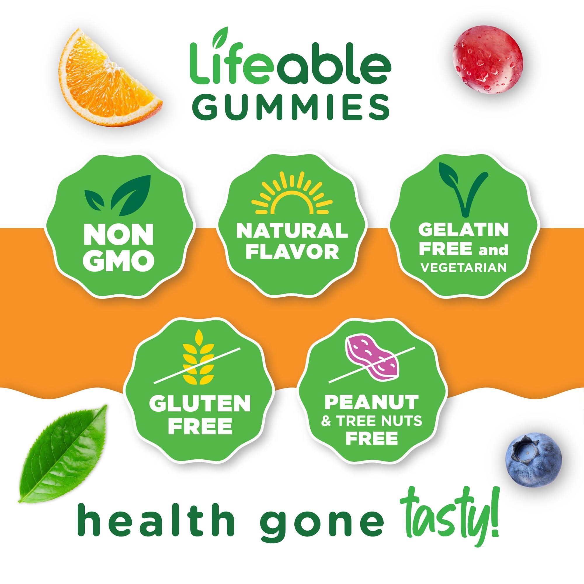 Lifeable Lifeable Vitamin B6 Gummies | 100mg | Great Tasting VIT B6 Supplement | Vegan B6 Vitamins for Nerve Support Supplement | Vitamin B 6 for Adults, Men, Women | 60 Gummies