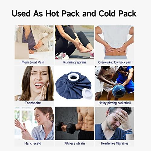 BICAREE BICAREE Ice Pack for Injuries Reusable, Ice Bags Hot Water Bag for Hot & Cold Therapy and Pain Relief with Cover, No-Leak Elastic Breathable Ice Bag, Size 9\"