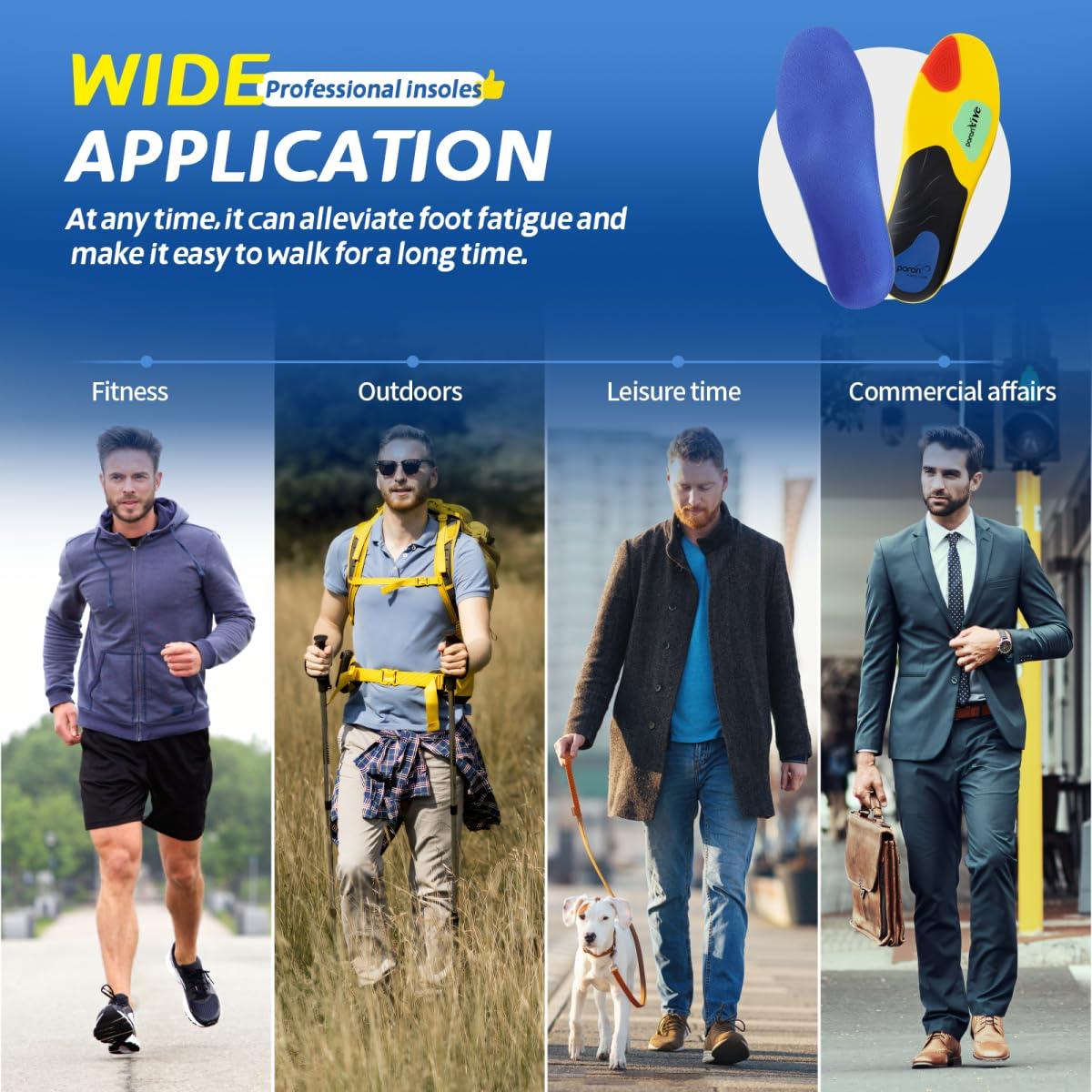 TANSTC TANSTC Insoles for Men Standing All Day Insoles Men Plantar Fasciitis Relief Shoe Inserts for Women Women Orthotics Flat Feet Inserts Relieve Heel Arch Pain Boot Work Shoe Insoles,M