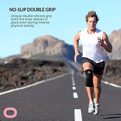 Crucial Compression Crucial Compression Knee Sleeve (1 Pair) - Best Knee Braces for Knee Pain for Men & Women - Non-Slip Knee Support for Running, Weightlifting, Basketball, Gym, Workout, Sports
