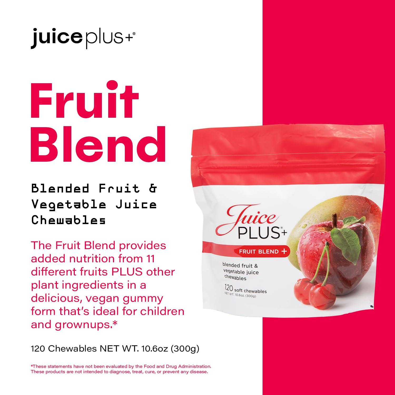 EBAT Juice Plus+ Fruit Blend Soft Chews (Chewables) - Boost Your Nutrition with 11 Fruits & Plant Ingredients - Vegan Gummy for Kids & Adults - Vitamins, Whole Food Nutrition - 1 Pouch (30 Adult Servings)