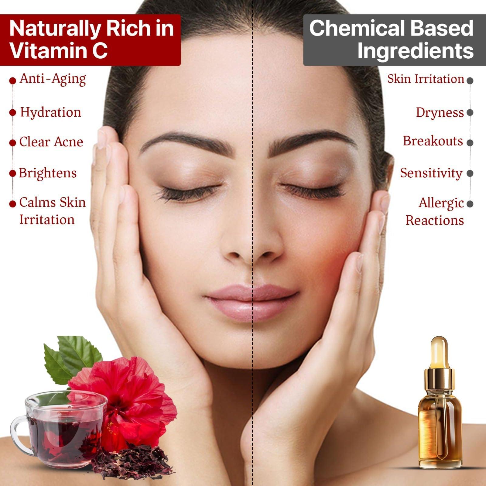 BLUE TEA BLUE TEA - Hibiscus Tea - 1.76 Oz (50+ Cups) Loose | SKIN GLOW ENHANCING TEA | Herbal Tea - Flower Based - Non-Bitter - Caffeine Free - Tangy Flavour - Vegan | Reusable Pet Jar