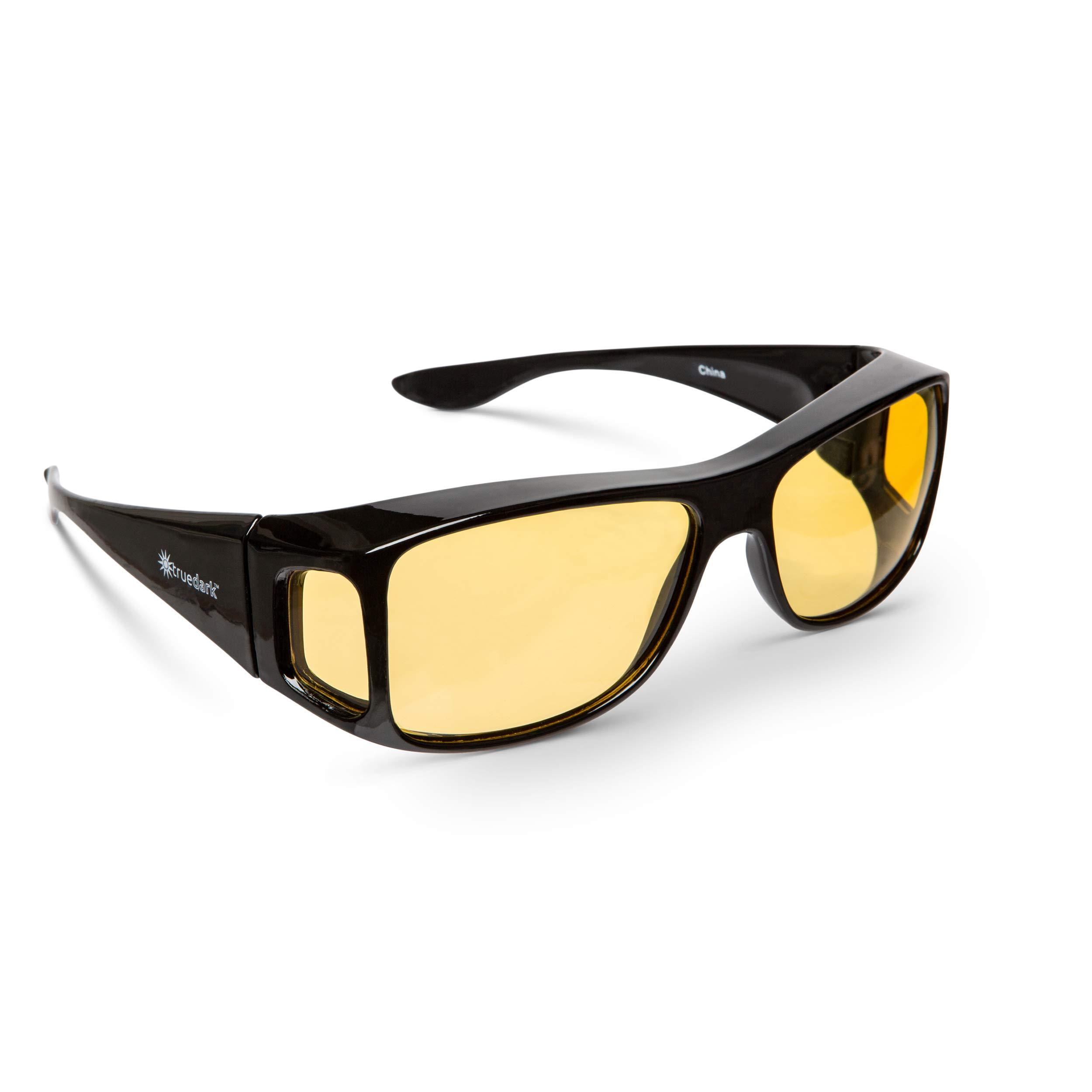 TrueDark TrueDark Daylights Amber Fitover Blue Light Blocking Glasses to Reduce Eye Strain and UV Glare - For Men & Women, Computer Screen, Gaming, TV, Phone - by Dave Asprey