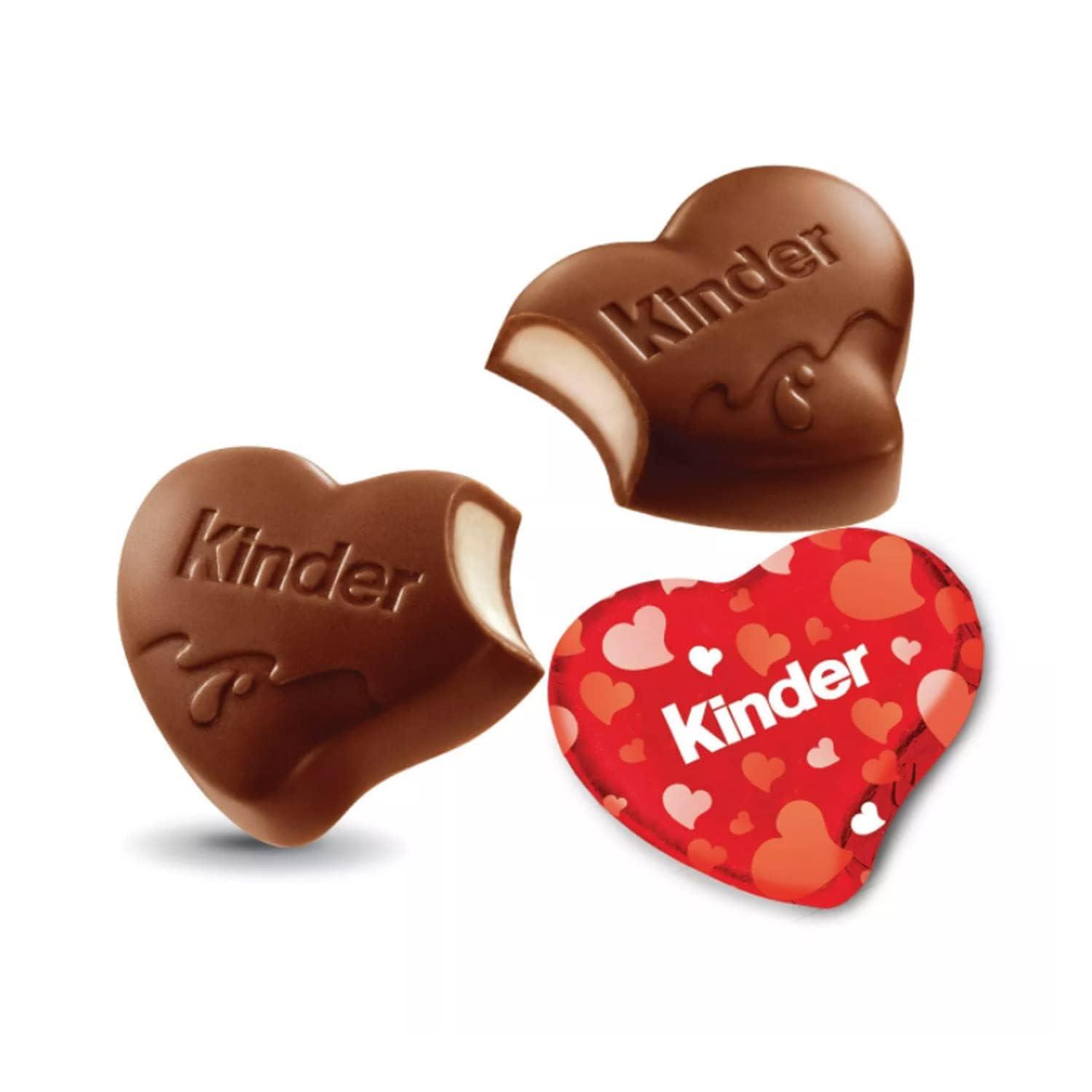 Kinder Kinder & Love Gift Box, 25 Mini Milk Chocolate Hearts, Valentine\'s Gift, 3.7 oz