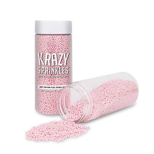 Bakell Krazy Sprinkles Mini Beads Sprinkles (1/2 cup 1x Jar) For Decorating Cakes, Ice Cream and Cookies by Bakell (Baby Pink Pearl)