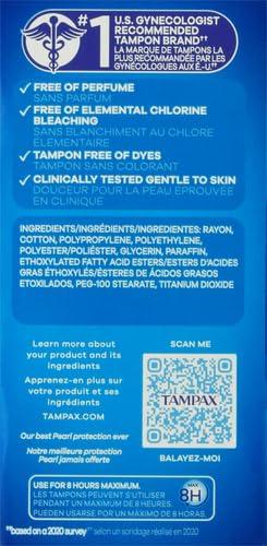 Tampax Tampax Pearl Tampons Multipack, Regular/Super Absorbency, with Leakguard Braid, Unscented, 34 Count (Pack of 2)