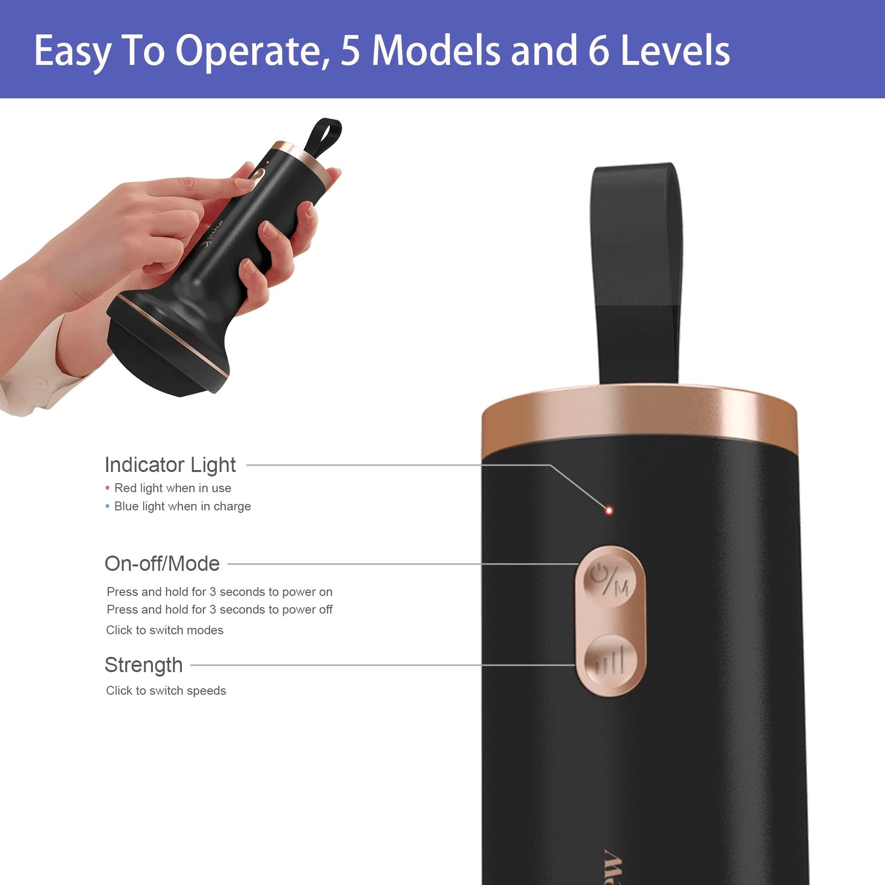 ZY ZERYEW Handheld Cellulite Massager, Body Sculpting Machine, Rechargeable & Cordless, Stomach Fat Massager With 8 Massage Heads 2 Mesh Covers, Massage Abdominal Belly Thighs Butt Neck for Women Men at Home