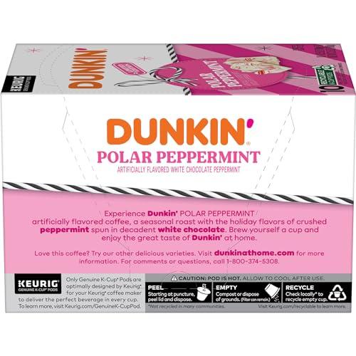Dunkin' Dunkin Polar Peppermint Flavored Coffee, 60 Keurig K-Cup Pods