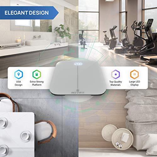 inevifit INEVIFIT Smart Premium Bathroom Scale, Highly Accurate Bluetooth Digital Bathroom Body Weight Scale, Precisely Measures Weight & BMI for Unlimited Users