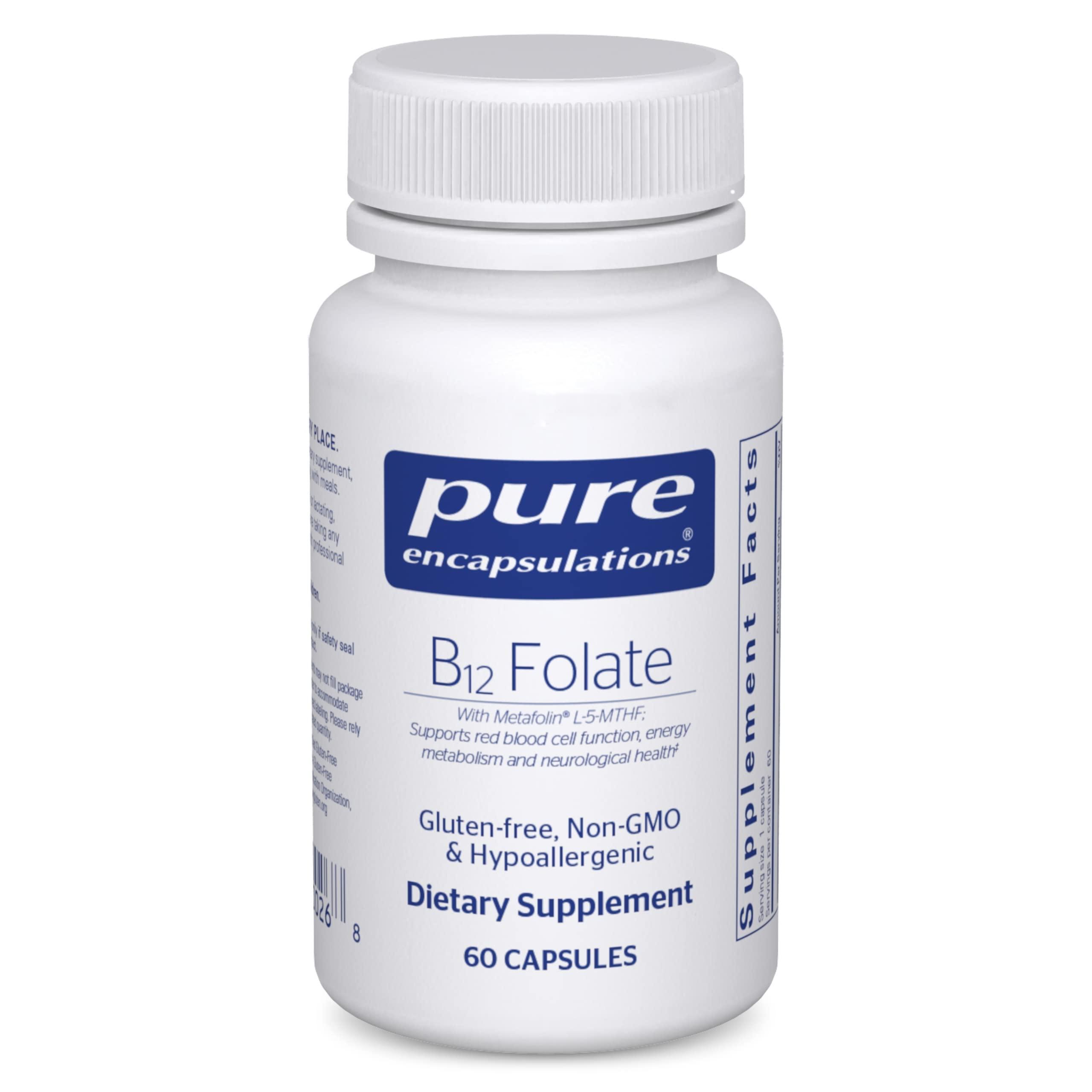 Pure Encapsulations Pure Encapsulations B12 Folate - Energy Supplement to Support Nerves, Energy Metabolism & Cognitive Support* - with Vitamin B Folate as Metafolin - 60 Capsules
