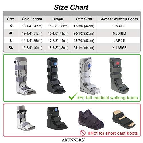 ARUNNERS ARUNNERS Medical Boot Cover Walking Brace Orthopedic Fracture Cast with Integrative Slip-Resistant Rubber Sole (Black, Tall, Small)