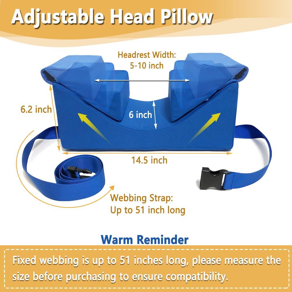 AOSSA AOSSA Wheelchair Headrest Neck Stabilizer Head Support Pillow for Recliner High Back Wheelchair Head Positioning Wedge Neck Support Positioner Keep Head Straight Medical Foam Wedge