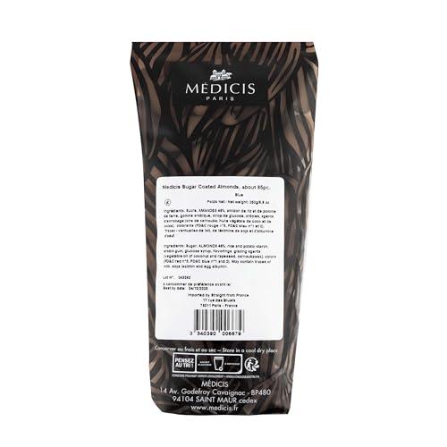 MEDICIS Medicis Premium Candied Almond Dragees (French Jordan Almonds) Sugar Coated Candies Ideal as a Party Favor for Weddings and Baby Showers 75 count bag 8.8oz (Blue)
