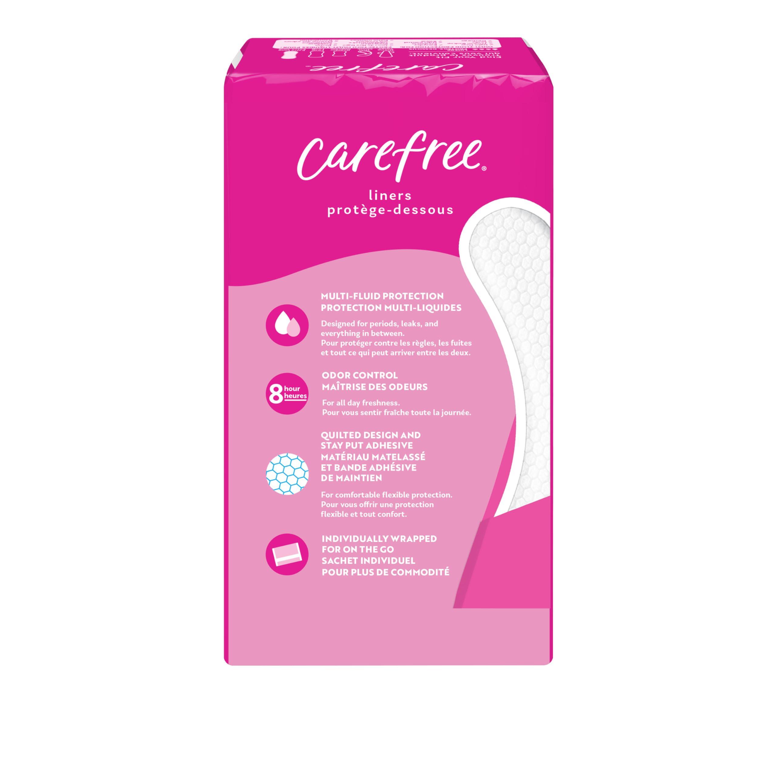 Carefree Carefree Panty Liners, Extra Long Liners, Wrapped, Unscented, 36ct (Packaging May Vary)