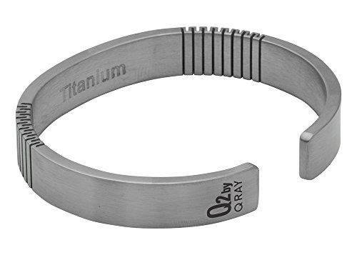 QRAY QRAY Q2 Pure Titanium 100% Pure Titanium Golf Athletic Bracelet Men Women C-Shaped Health Wellness Bracelet (Medium: 7"~7.75")