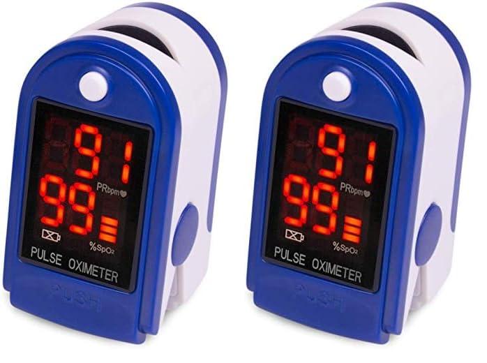 Roscoe Medical Roscoe Medical Finger Pulse Oximeter Oxygen Saturation Monitor - Pulse Ox Fingertip o2 Monitor for Pediatric and Adult - Sports and Aviation Use Only (Pack of 2)