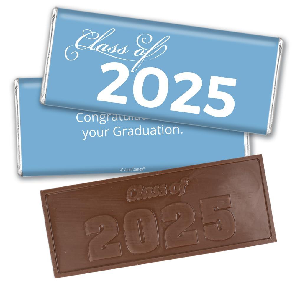 Just Candy 36ct Light Blue Graduation Candy Party Favors Class of 2024 Wrapped Chocolate Bars by Just Candy