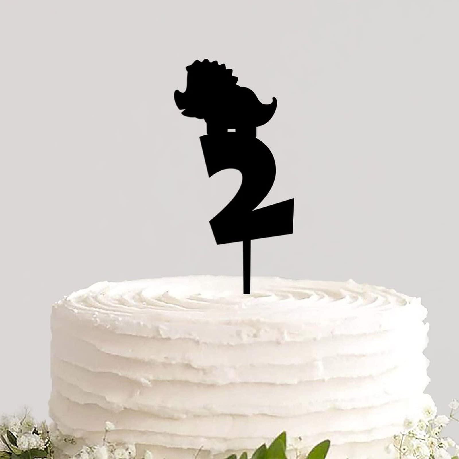 sanxnjana Custom Names Numbers Colors Happy Birthday Cake Topper Pick Happy 2nd Birthday Double Sided Pastries Cake Insert Topper Party Cake Decor for Birthday Party Decorations Supplies