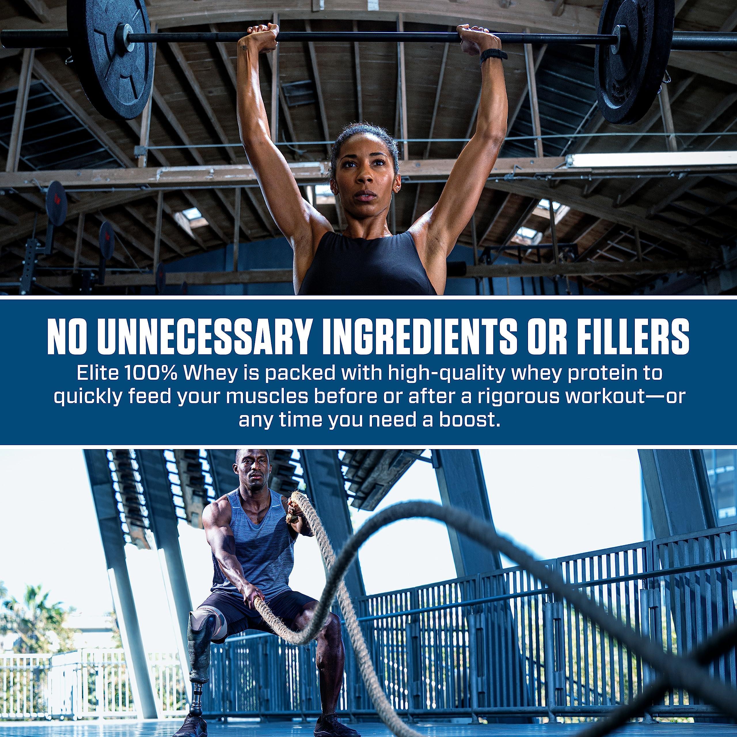 Dymatize Dymatize Elite 100% Whey Protein Powder, 25g Protein, 5.5g BCAAs & 2.7 L-Leucine, Quick Absorbing & Fast Digesting for Optimal Muscle Recovery, Rich Chocolate, 5 Pound, 63 Servings