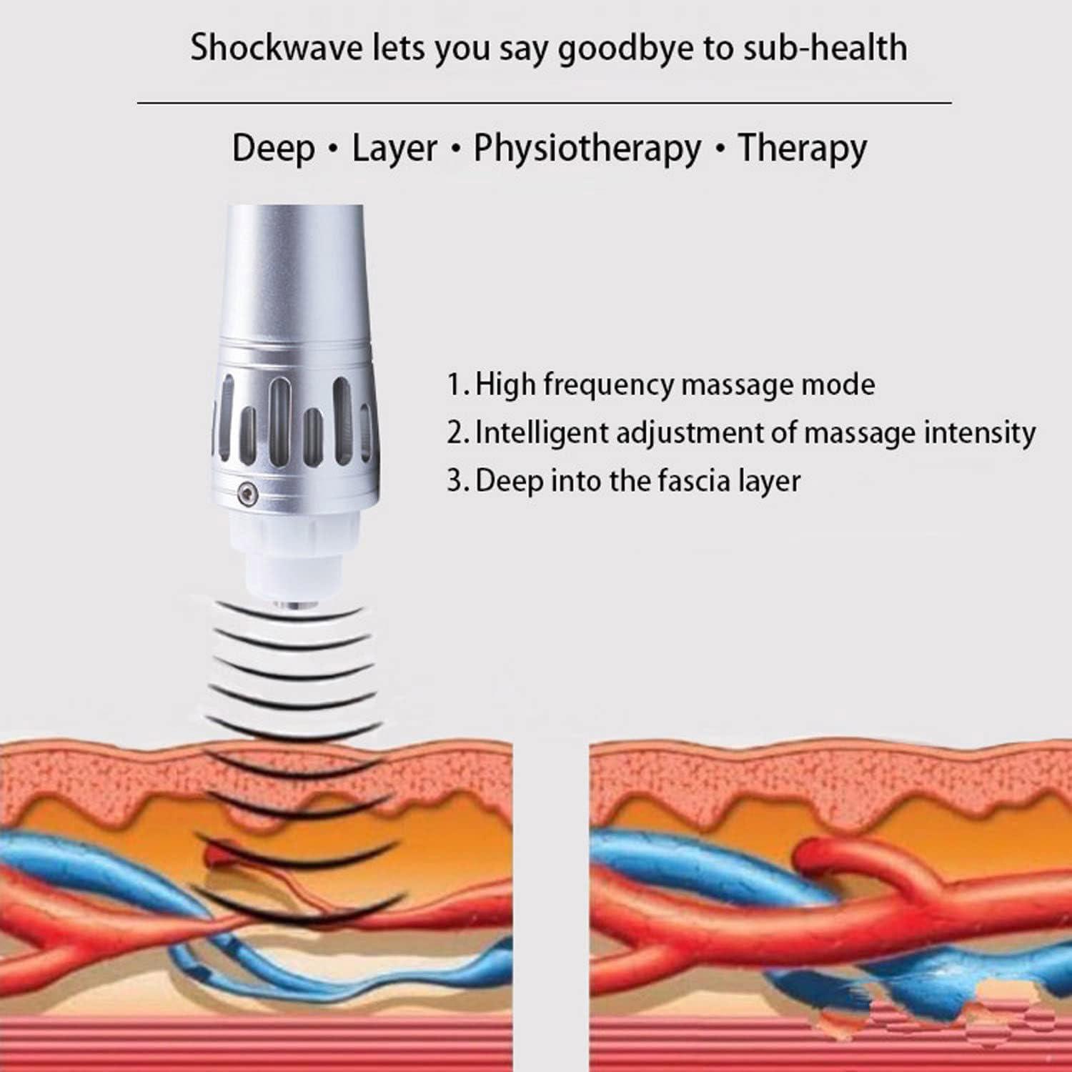 DAZULI DAZULI Shockwave Therapy Machine, Effective Electromagnetic Extracorporeal E-D Shock Wave Therapy Machine Pain Relief Body Massager Muscle Relax Massage Gun with 7 Massage Heads,220V