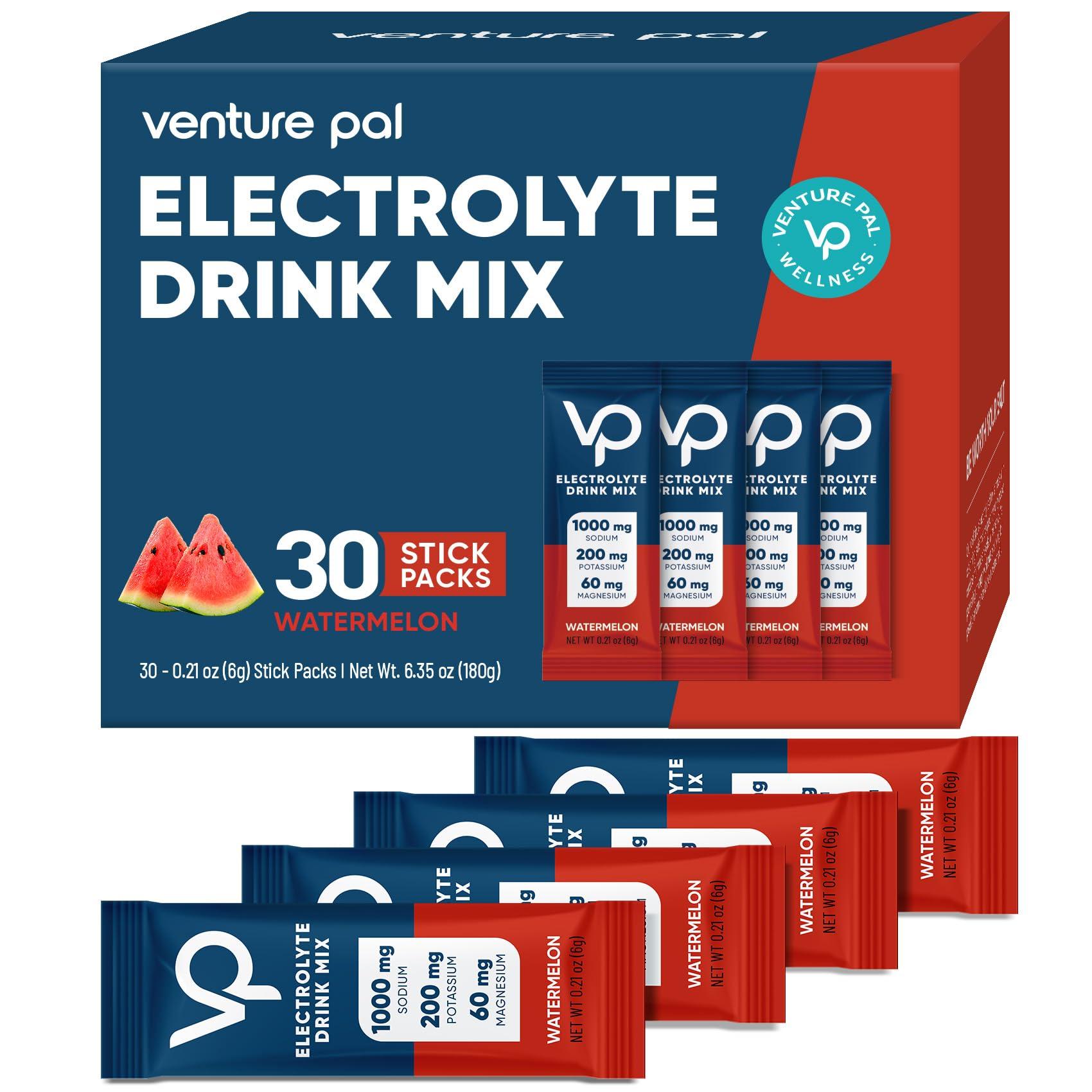 Venture Pal Venture Pal High Sodium Sugar Free Electrolytes Powder Packet - Hydration Packets with Sodium, Potassium & Magneisum | Zero Calories | Vegan | Keto & Paleo Friendly Electrolyte Drink Mix | 30 Stick