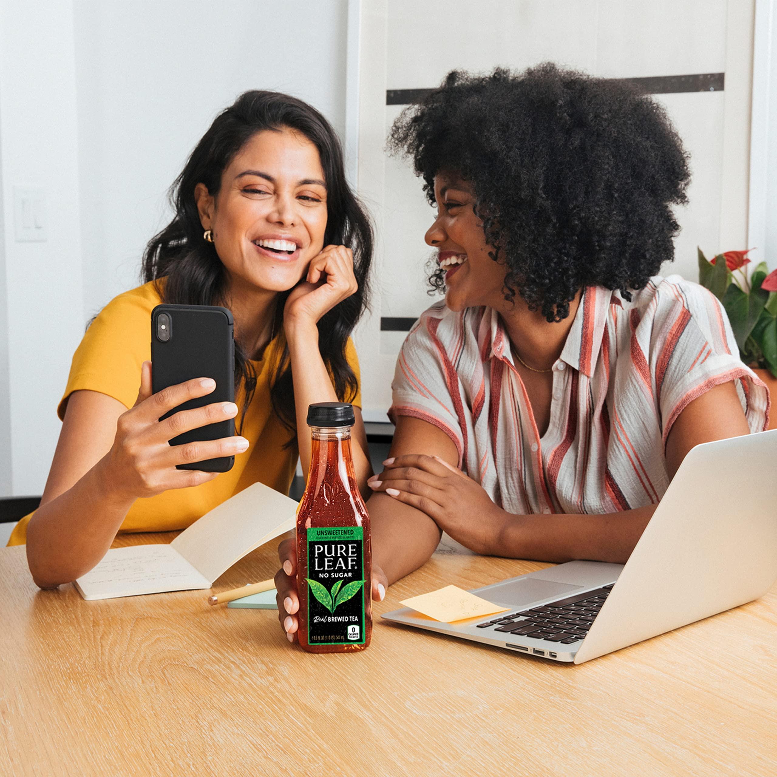 Pure Leaf Pure Leaf Iced Tea, Unsweetened Real Brewed Tea, Zero Sugar & Zero Calories, 18.5 Fl Oz (Pack of 12)