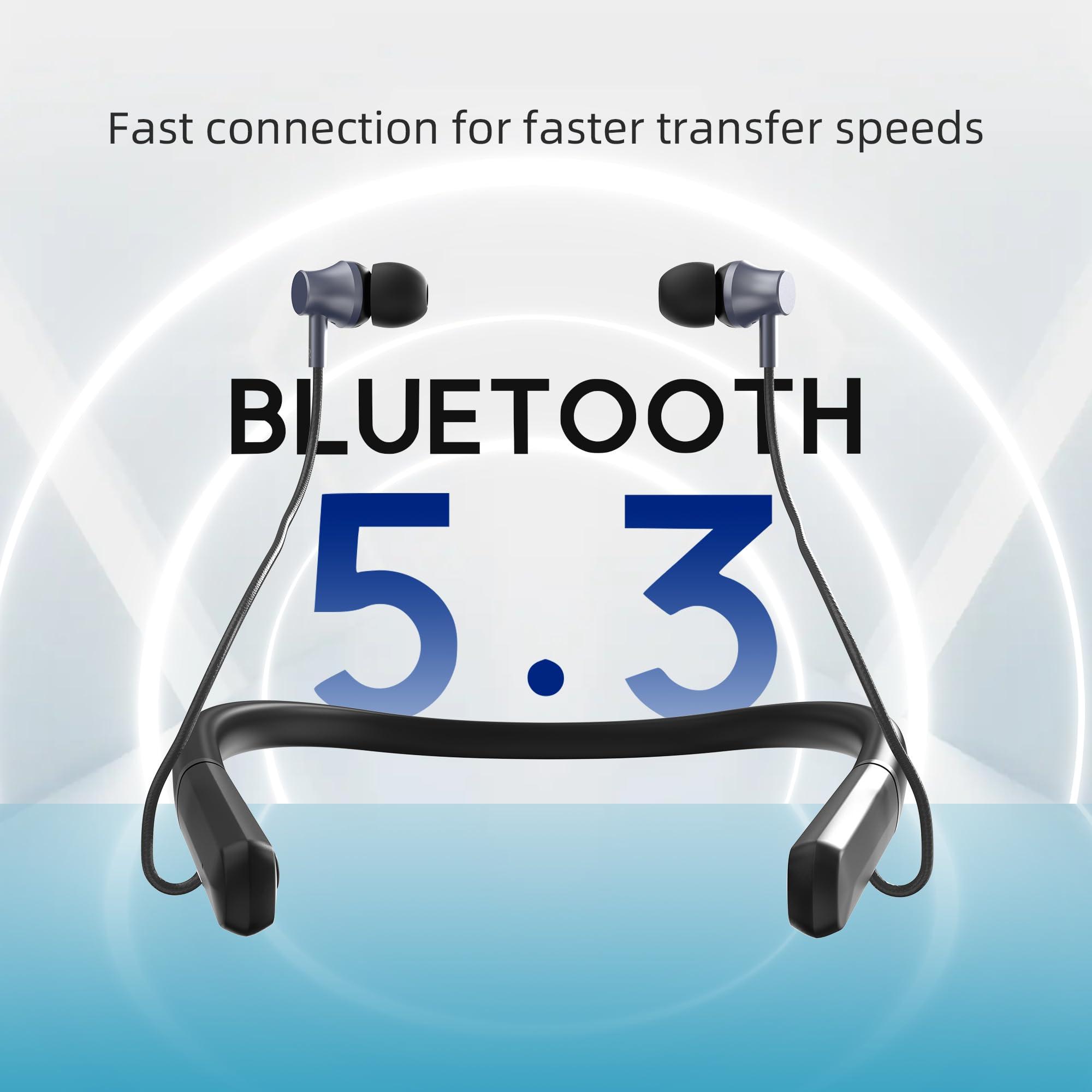 DiGGiNGSOUND DIGGINGSOUND Hearing Aids, Neckband Hearing Aids with Bluetooth, Hearing Aid Amplifier for Seniors with Noise Cancelling, One Charge Used for a Whole Day