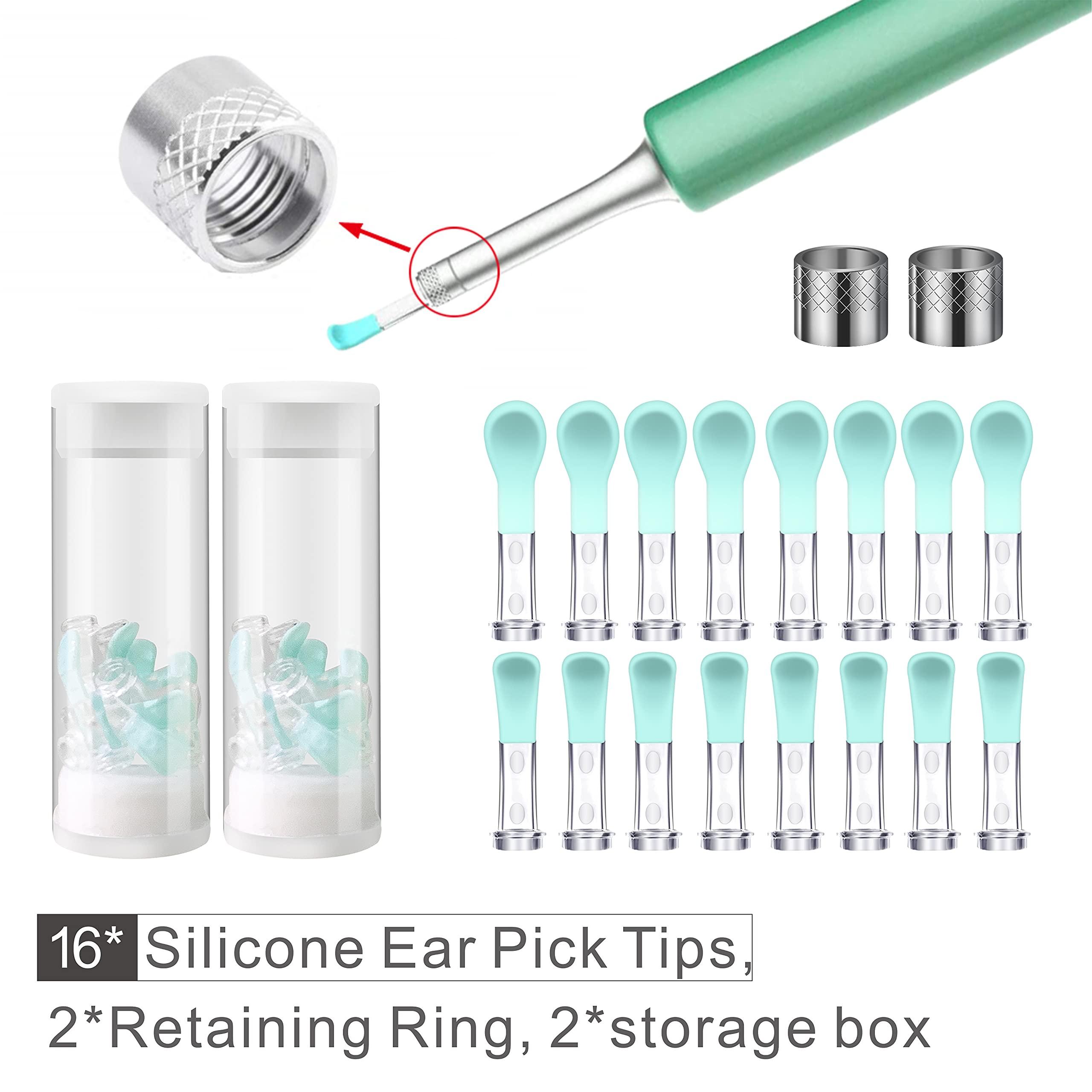 BEBIRD Bebird Replacement Tips Ear, 16 Pieces Waterproof Silicone Ear Spoon for Ear Wax Removal Endoscope, BEBIRD Original Ear Cleaner Tips for C3/C3 Pro/M9 Pro/X11 Pro/K10/X17 Pro/T5