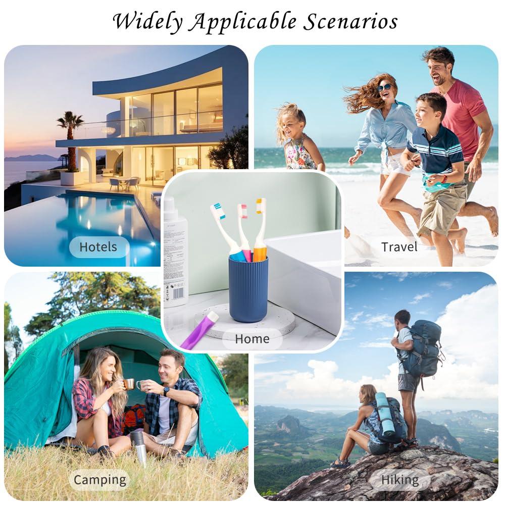 iRFKCIOW Travel Toothbrush 4 Pack Mini Toothbrush Soft Travel Toothbrush Set Portable Folding Travel Size Toothbrush with Toothbrush Case Individually Wrapped Small Toothbrush for Home Camping Hiking School