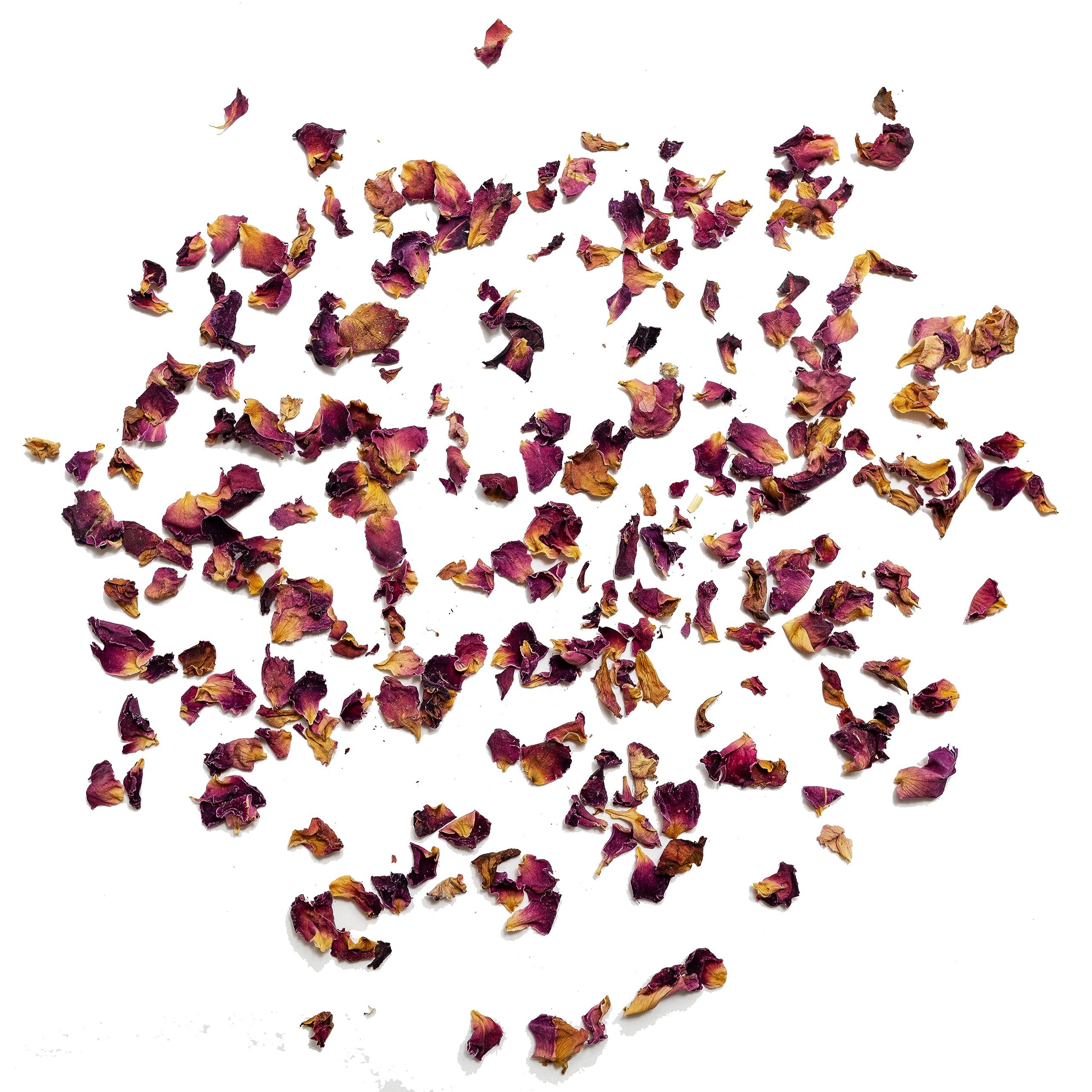 20 Leaves Dried Rose Petals - 100% Certified Organic - Herbs - Red Rose Petals for Loose Leaf Tea, Cocktails and Cakes - 4oz Resealable Bag - 1 Pack