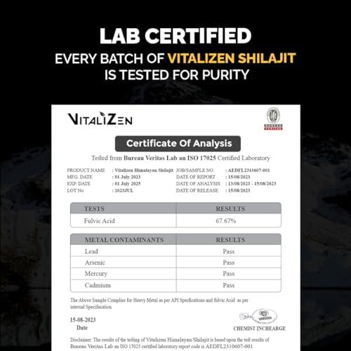 VitaliZen VitaliZen Pure Himalayan Organic Shilajit Resin | 100% Authentic & Natural | 30 Grams (1 Month Supply) | Grade-A Shilajit Supplement | Contains Fulvic Acid & Trace Minerals for Energy & Immune Support