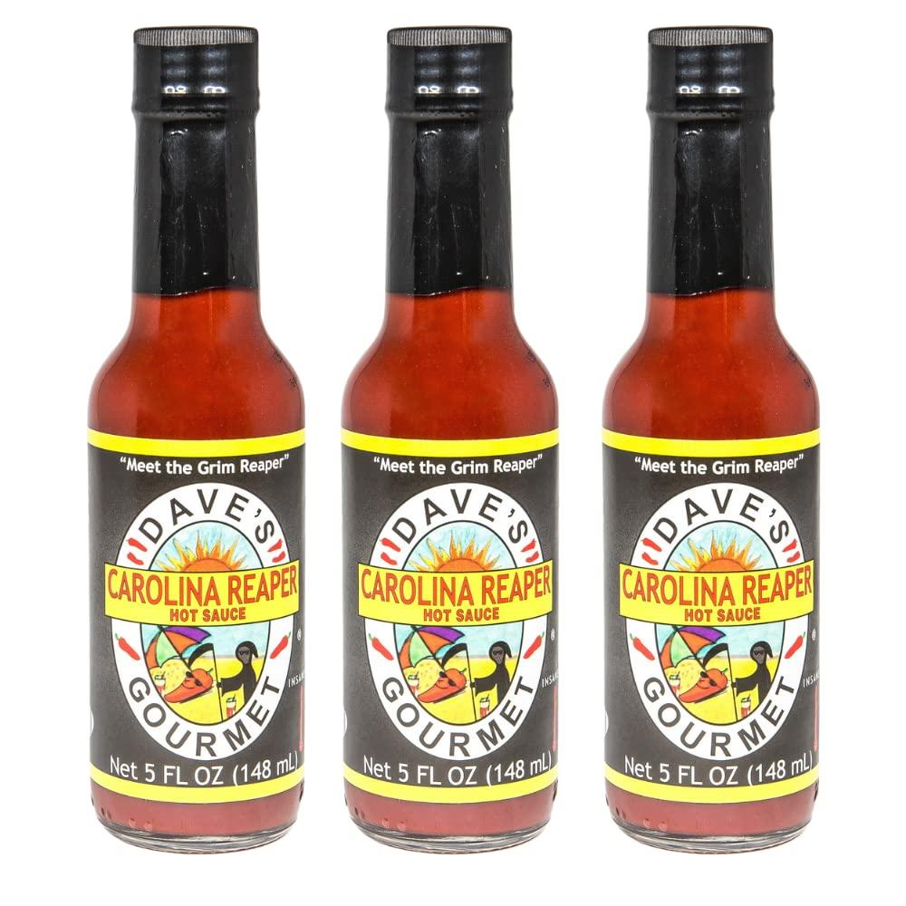 Dave's Gourmet Dave's Gourmet Carolina Reaper Hot Sauce Add Flavor and Heat to Dips, Spreads, Sauces and Marinades - 3 Bottles