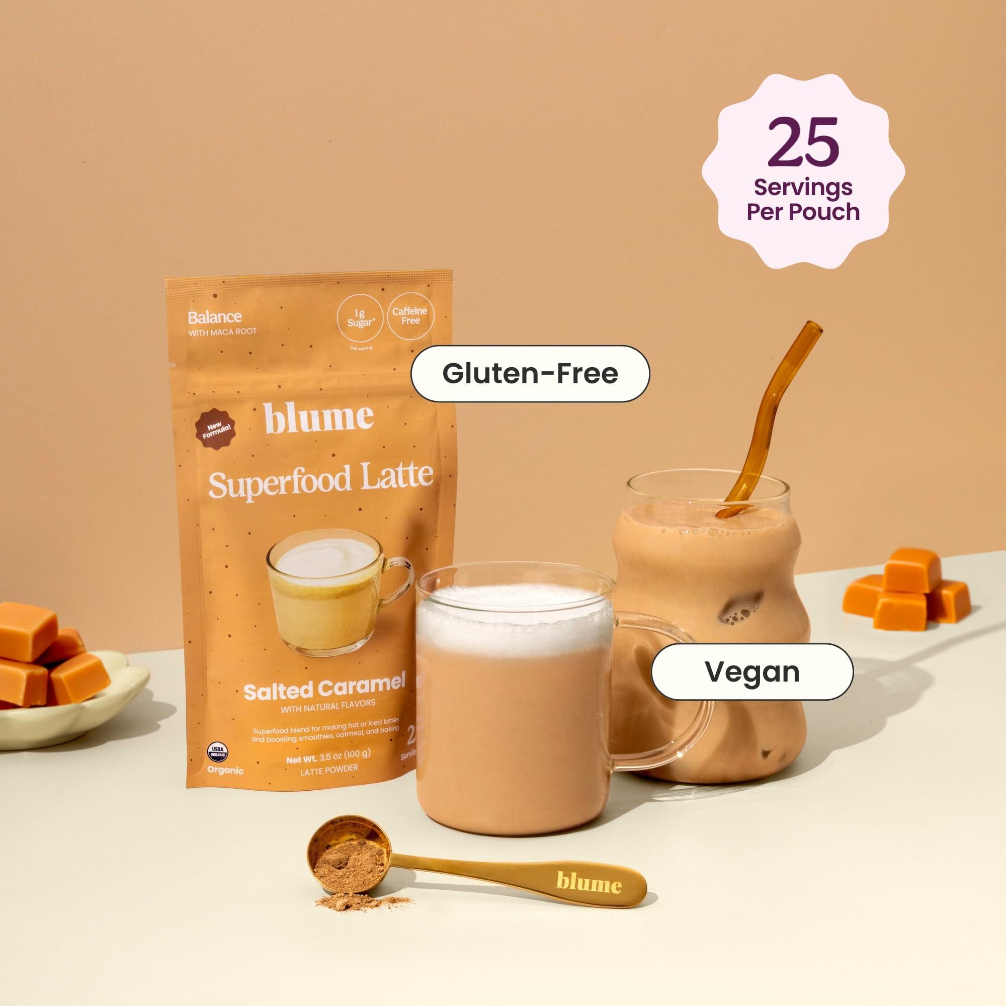 Blume Blume Salted Caramel Latte - Organic Sugar-Free, Keto-Friendly, Vegan And Gluten-Free Superfoods Latte - 100 Grams