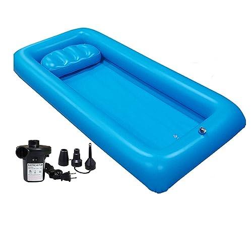 CEEBUS Inflatable Bathtub Portable Adult Tub PVC Body Washing Basin System Inflatable Hair Wash Basin Disabled Bed Shower Inflatable Tub Home Care Bed Accessories