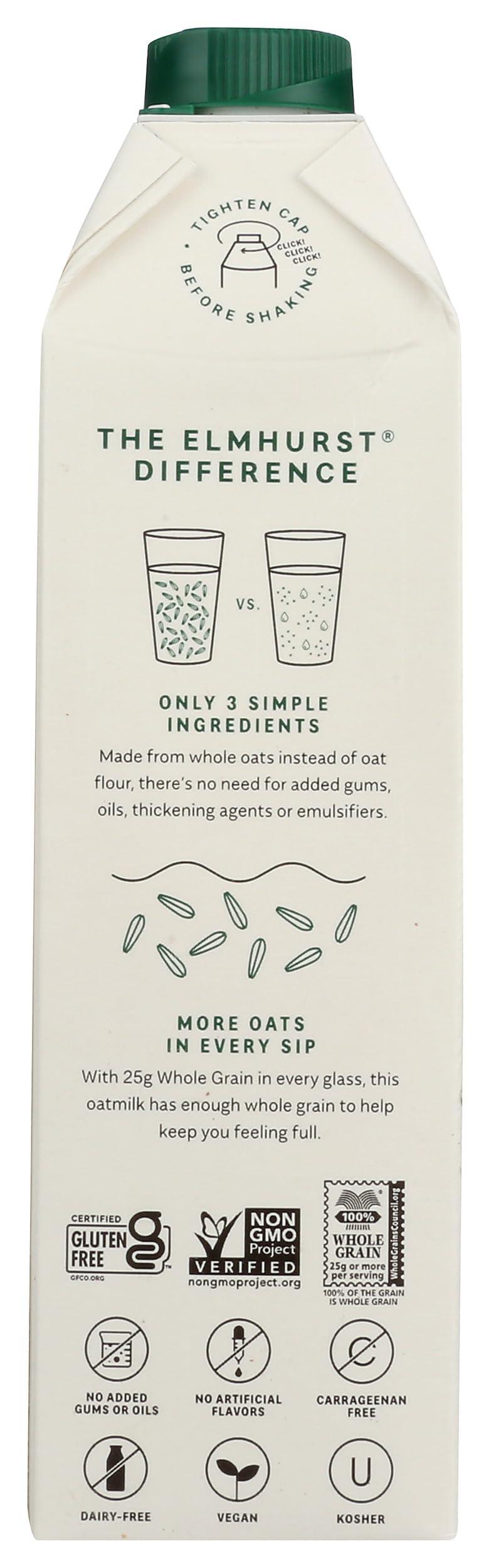 Elmhurst ELMHURST Unsweetened Oat Milk, 32 FZ