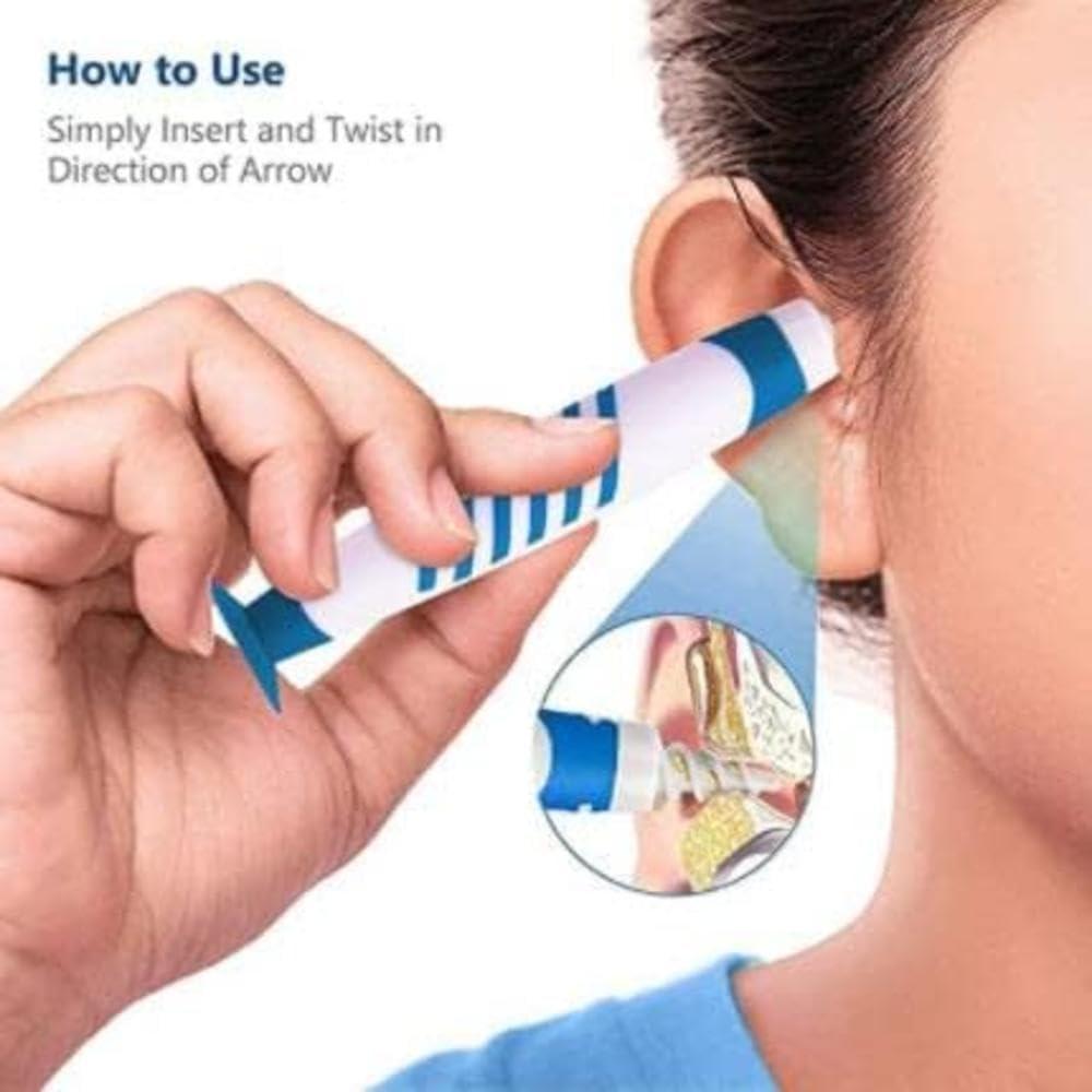 Generic Generic Ear cleaner,Q grip suction cup ear cleaner,spiral Q twist wax,ear wax removal kit,with 16 washable replacement silicone earplugs,suitable for home use. (Blue), Small